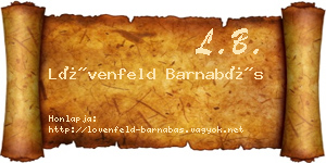 Lövenfeld Barnabás névjegykártya